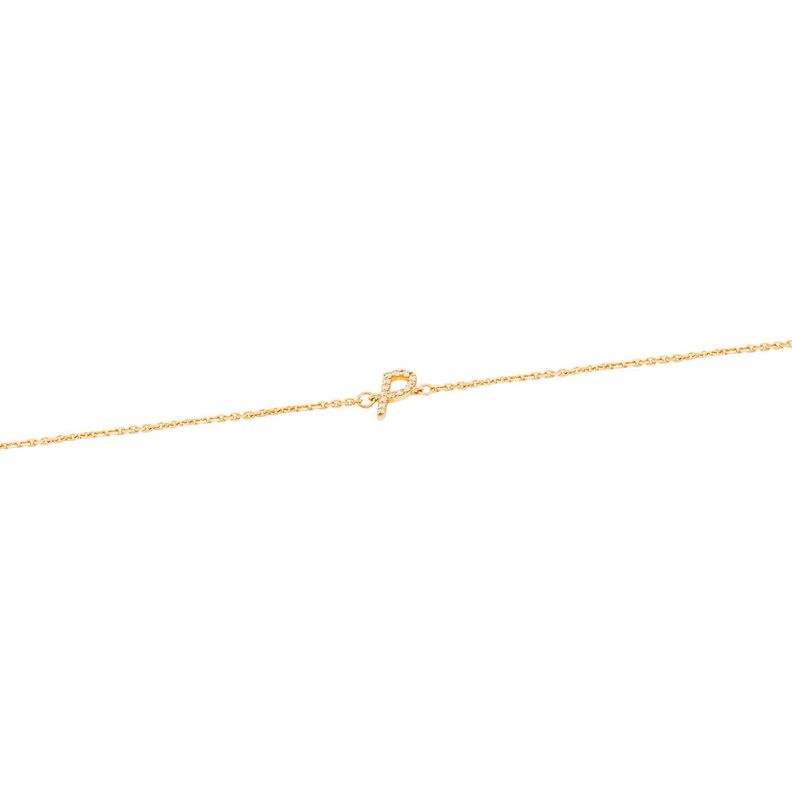 Pulsera de Oro Amarillo 18kt Letras P con Diamantes 5Pts-0