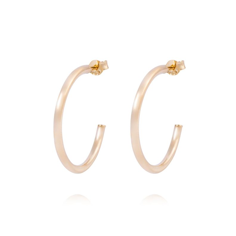 Aros de Oro 18kt Media Argolla 25MM-0