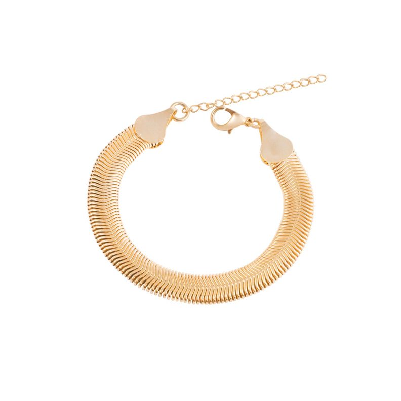 Pulsera de Plata Esterlina 925 Rígida Bañado en Oro 14kt-0