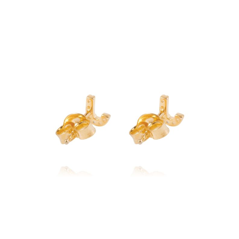 Aros de Plata Esterlina 925 Letra J Bañado en Oro 14kt-2