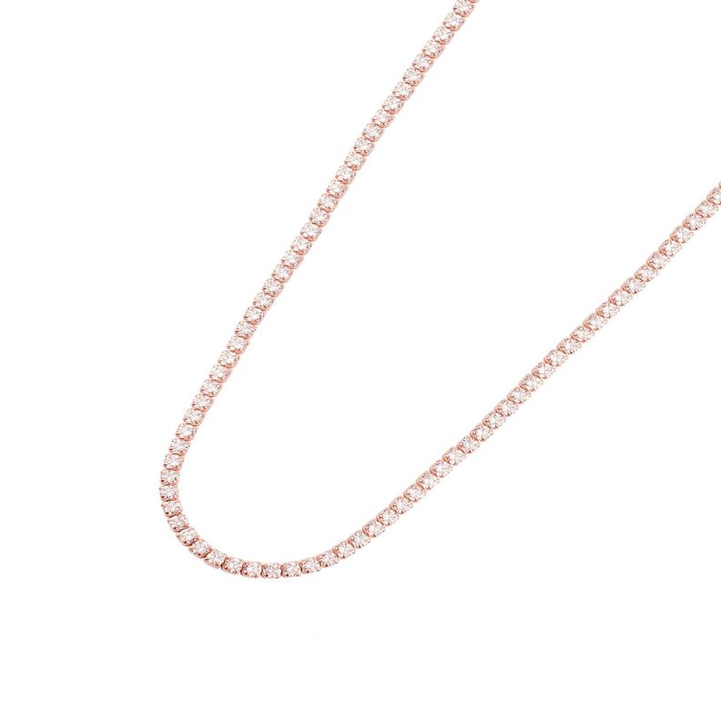 Collar de Plata Esterlina 925 Lienzo Rose Revestido en Oro 18kt-2