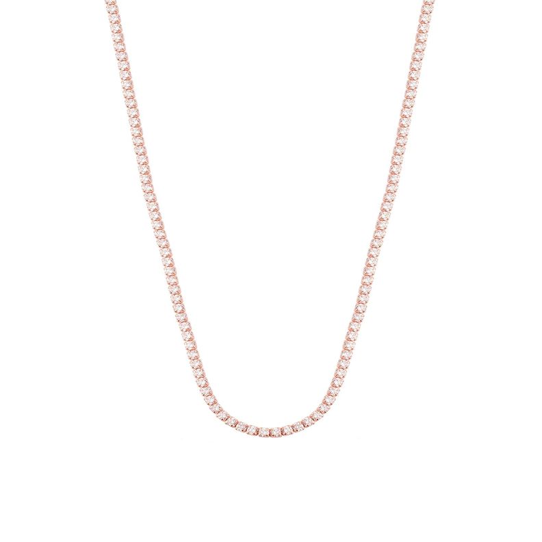 Collar de Plata Esterlina 925 Lienzo Rose Revestido en Oro 18kt-0