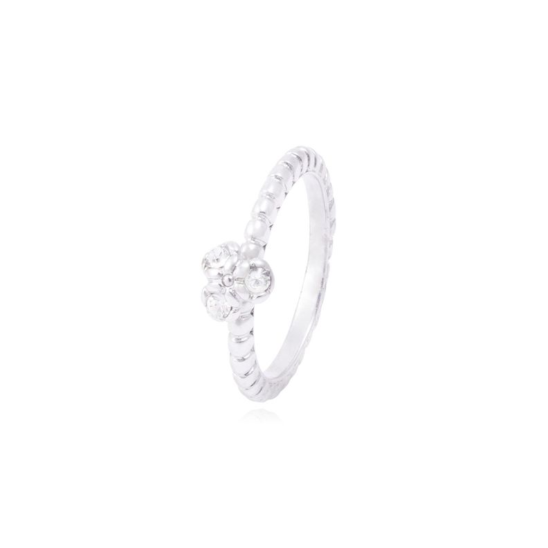Anillo de Plata Esterlina 925 Circonitas Brillantes Central 2mm-0