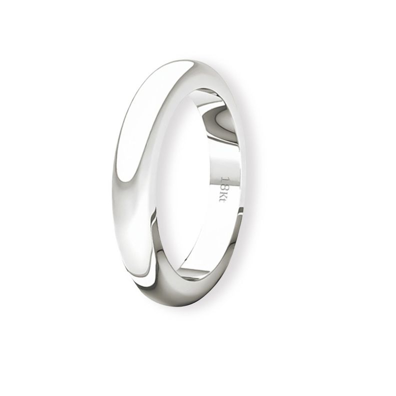 Argolla Matrimonio de Oro Blanco 18kt Inglés Padua 3,0mm-0