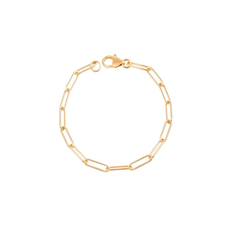 Pulsera de Plata Esterlina 925 Eslabón mediano Bañado en Oro 14kt-0