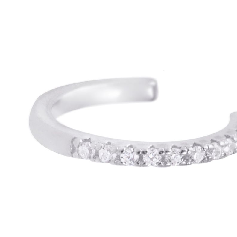 Piercing de Plata Esterlina 925 Earcuff circonitas delgado-1