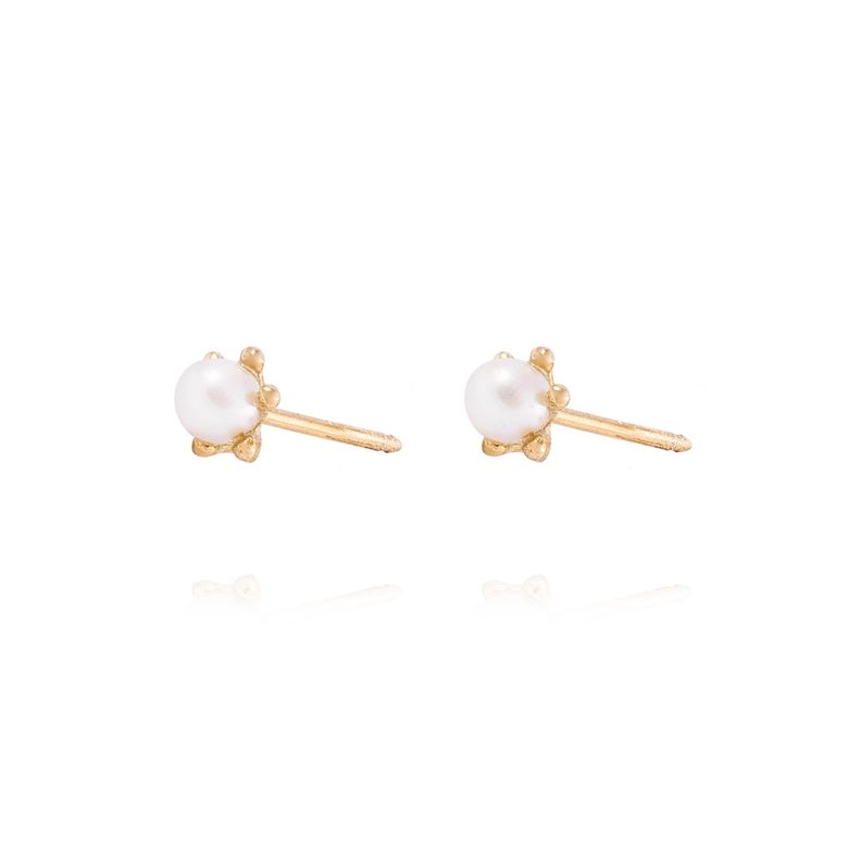 Aros de Oro 18kt Perla cultivada  Pistilo 3,0 mm, Abridor.-1