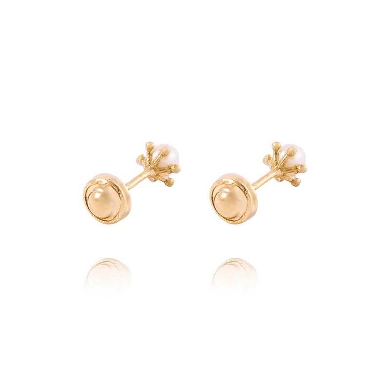 Aros de Oro 18kt Perla cultivada  Pistilo 3,0 mm, Abridor.-2