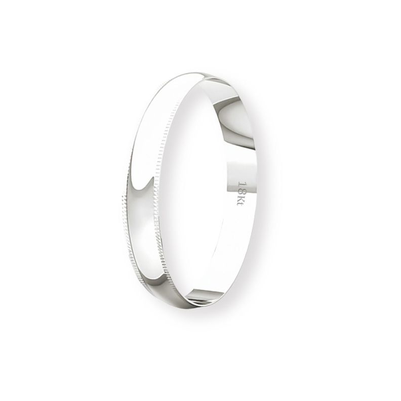 Argolla Matrimonio de Oro Blanco 18kt Inglés Alejandrina de 3,0mm-0