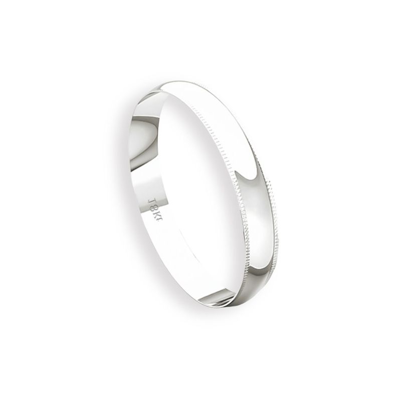 Argolla Matrimonio de Oro Blanco 18kt Inglés Alejandrina de 3,0mm-2