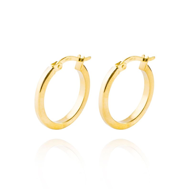 Aros de Oro 14kt Argolla Tubo 15mm-0