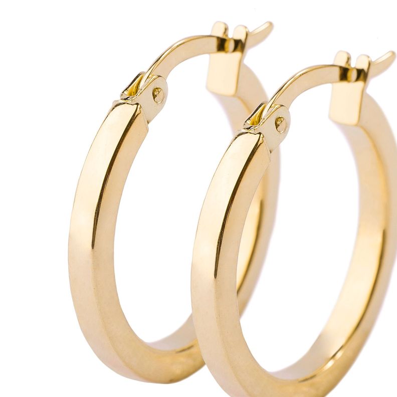 Aros de Oro 14kt Argolla Tubo 15mm-1