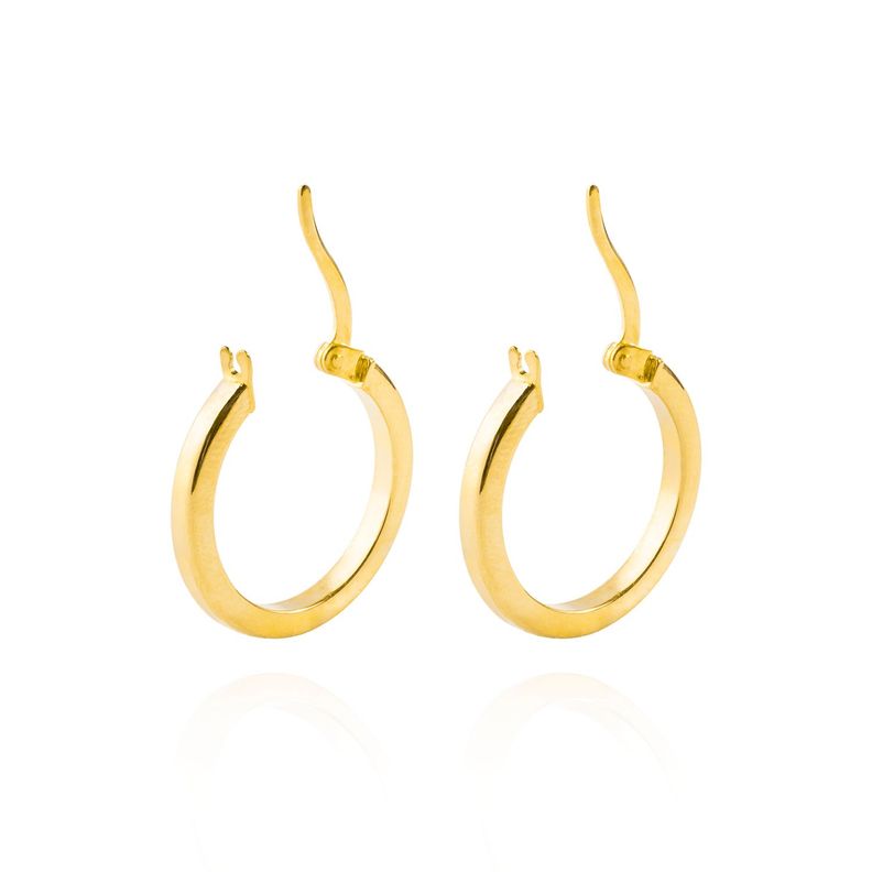 Aros de Oro 14kt Argolla Tubo 15mm-2
