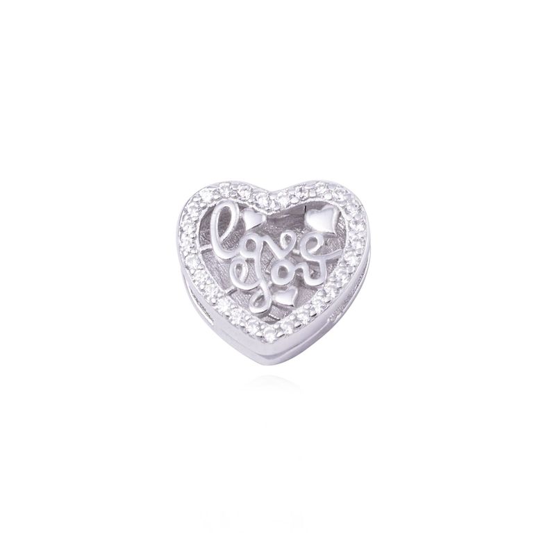 Dije de Plata broche Corazón Love con Circonita-0