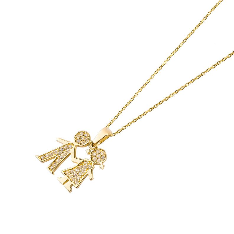 Collar de Oro 18kt Niños con circones-0