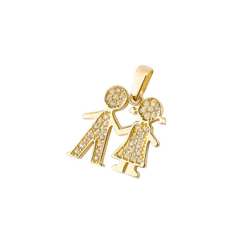 Collar de Oro 18kt Niños con circones-1