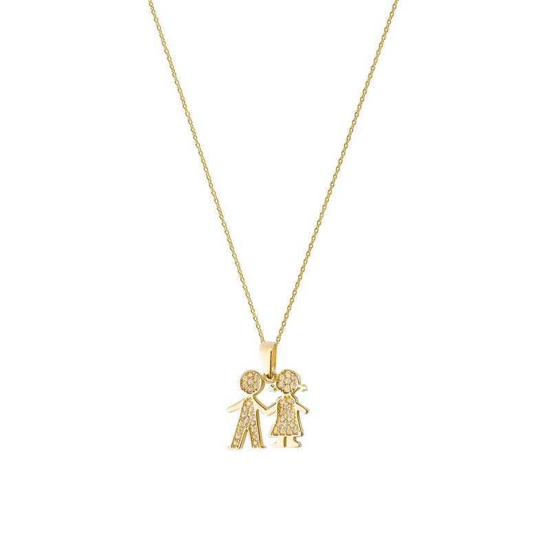 Collar de Oro 18kt Niños con circones-2