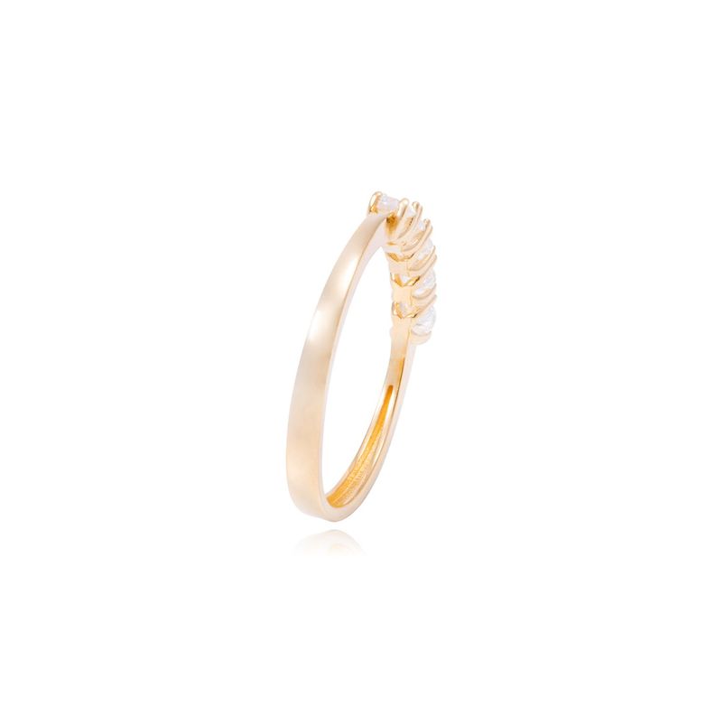 Anillo Compromiso de Oro de 18kt Cinco circonitas-2