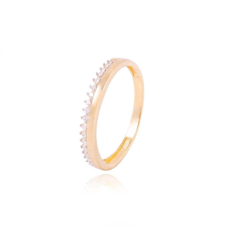 Anillo Compromiso de Oro 18Kt Tiara Circón-0