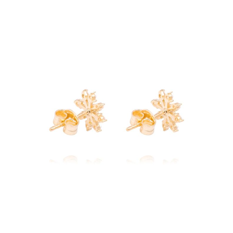 Aros de Oro de 18kt Circonitas copo de nieve-2