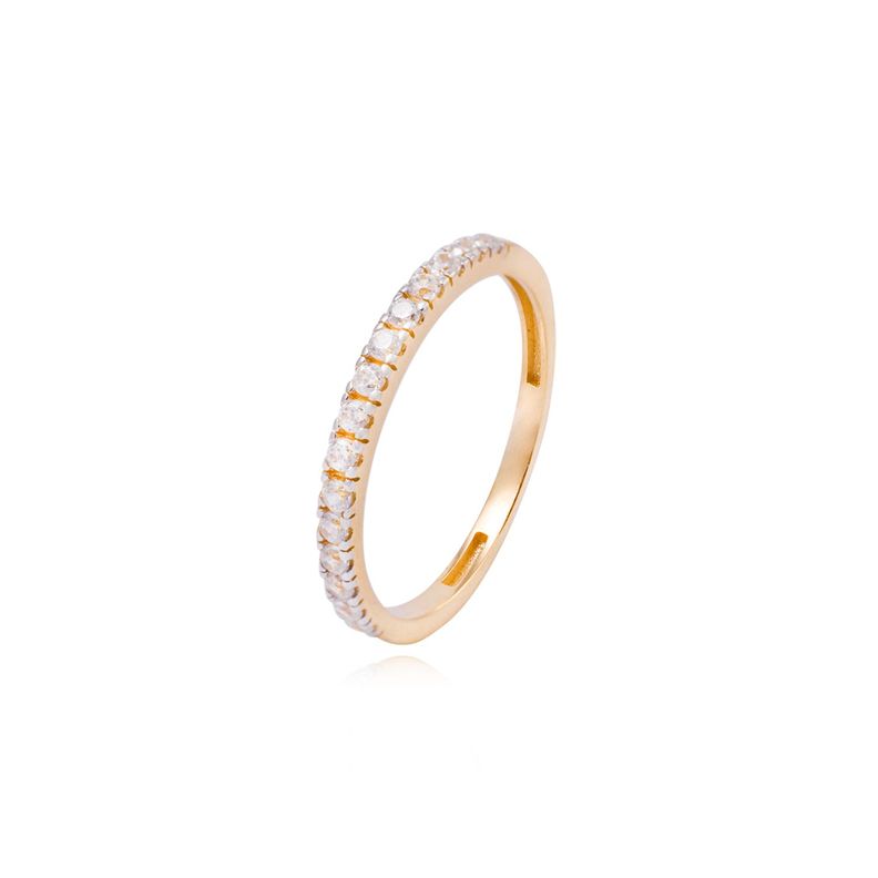 Anillo Compromiso de Oro 18Kt 12 Circonita Riel-0