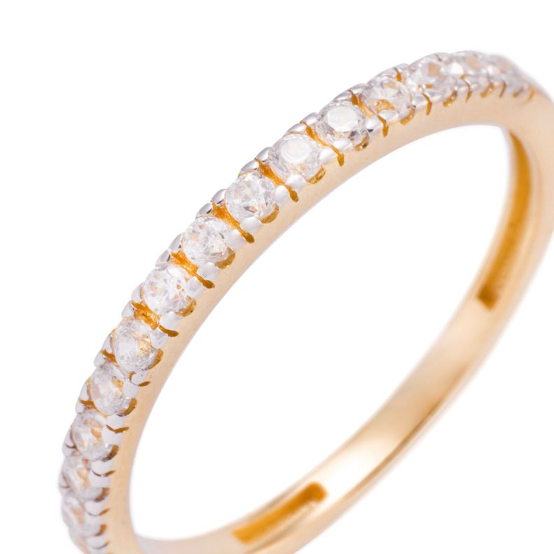 Anillo Compromiso de Oro 18Kt 12 Circonita Riel-1