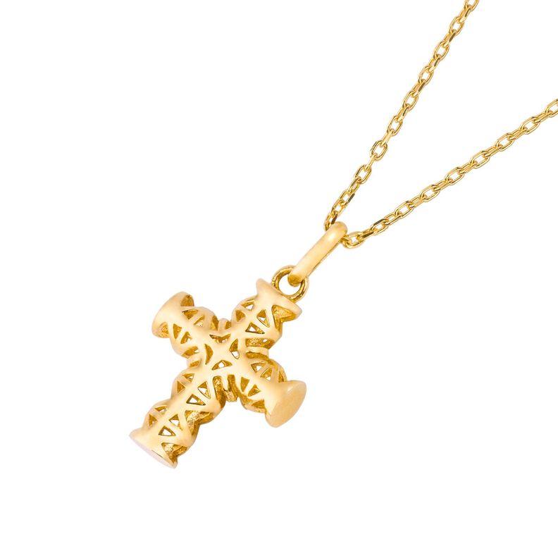 Collar de Oro 18kt Cruz Labrada-0