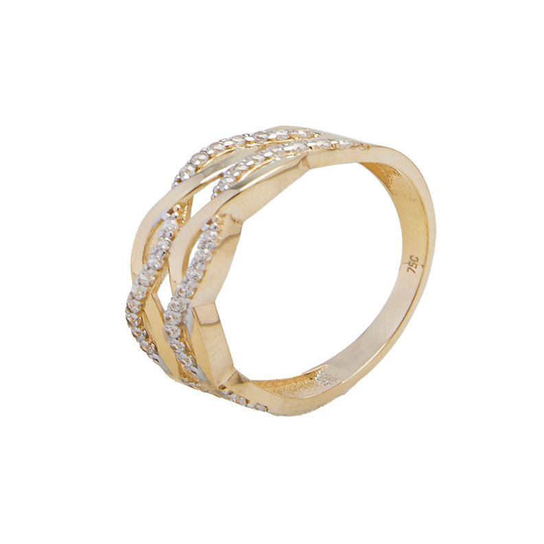 Anillo de Oro 18kt Cadeneta Circon-0