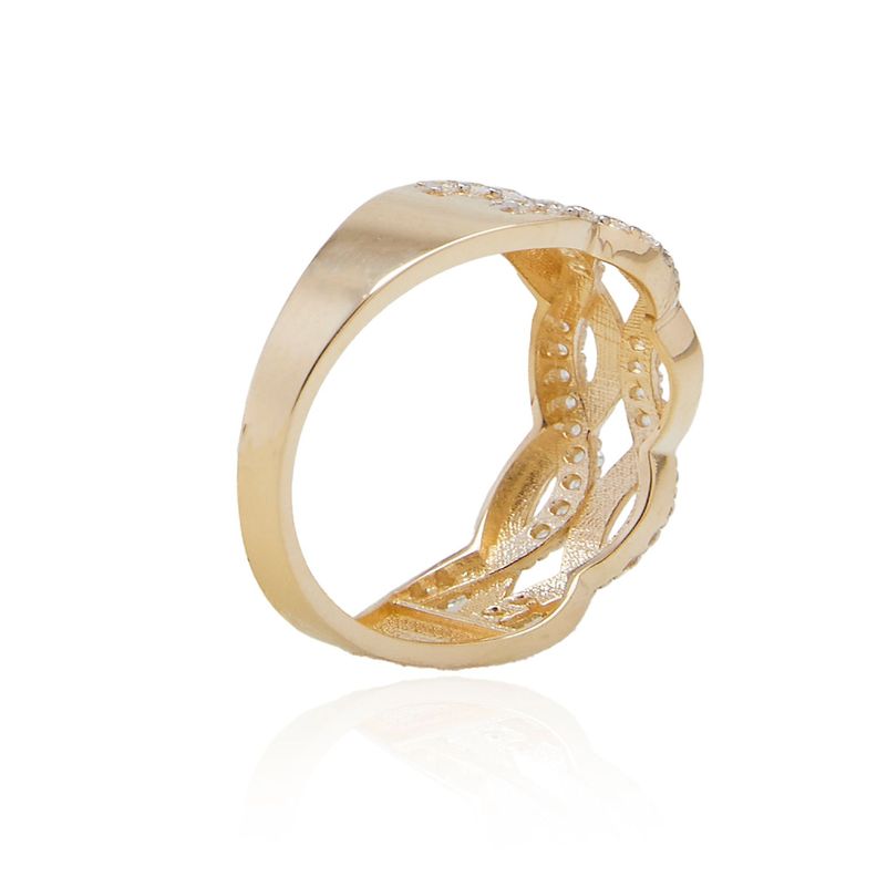 Anillo de Oro 18kt Cadeneta Circon-1