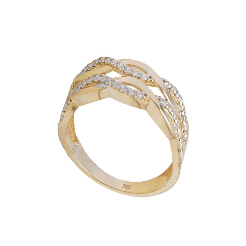 Anillo de Oro 18kt Cadeneta Circon-2
