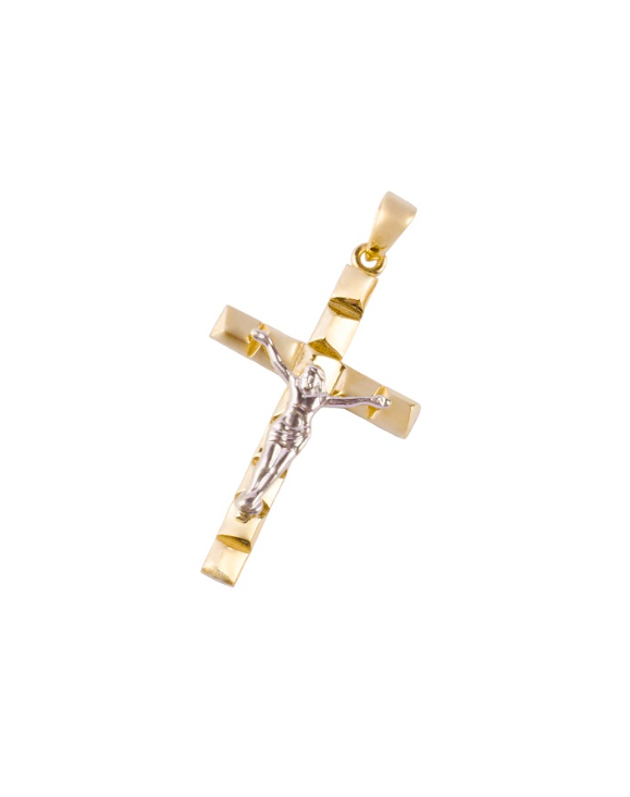 Colgante de Oro 18kt Cristo bicolor-0