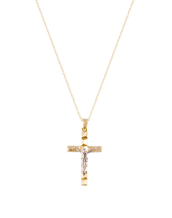 Colgante de Oro 18kt Cristo bicolor-1