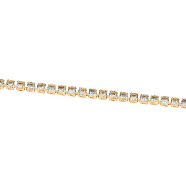 Pulsera de Plata Esterlina 925 Cristal Verde Bañado en Oro 14kt-1