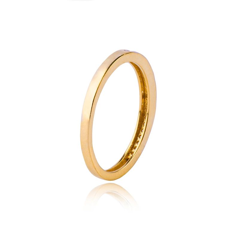 Anillo Compromiso de Oro 18Kt Medio Cintillo Riel AUB-1