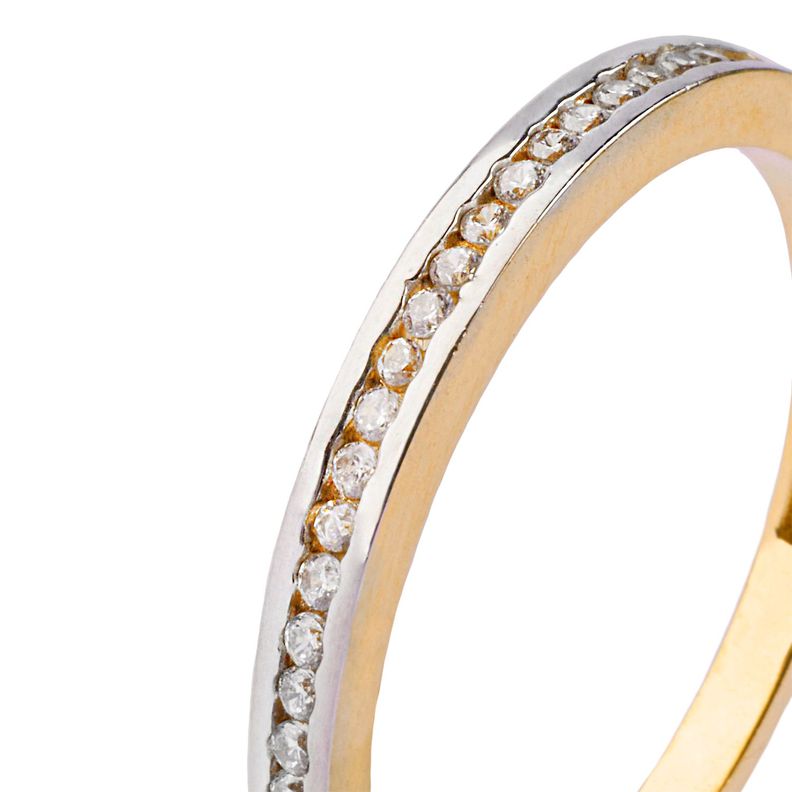 Anillo Compromiso de Oro 18Kt Medio Cintillo Riel AUB-2