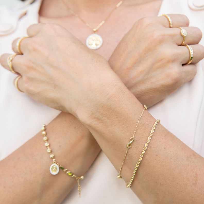 Pulsera Oro Amarillo 18kt Modelo Triple Infinito 8942-4