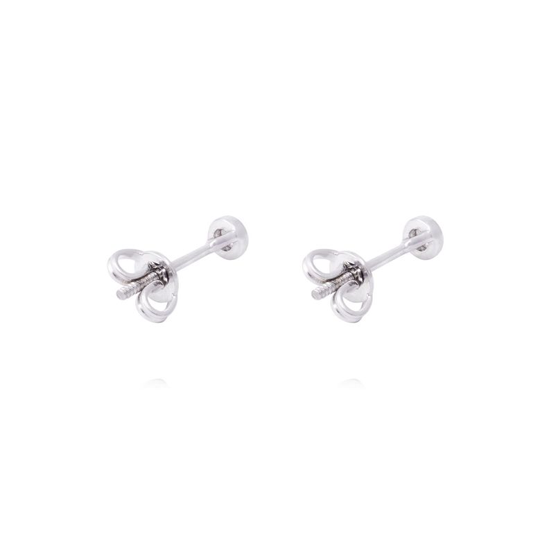 Aros de Oro Blanco 18kt Punto de Luz con Diamante 8Pts-2