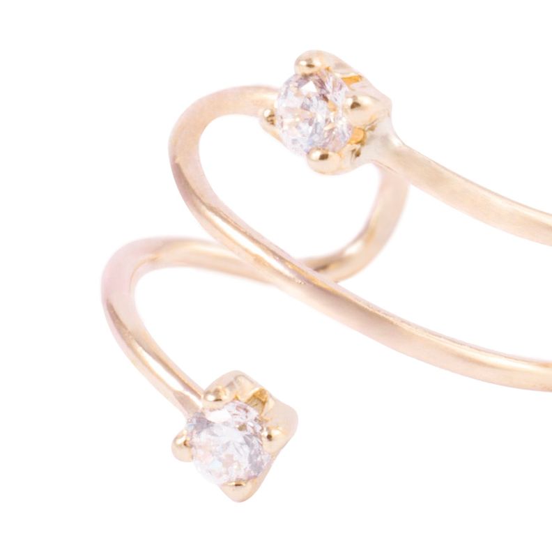 Piercing de Oro de 9kt Ear Cuff con circón-0