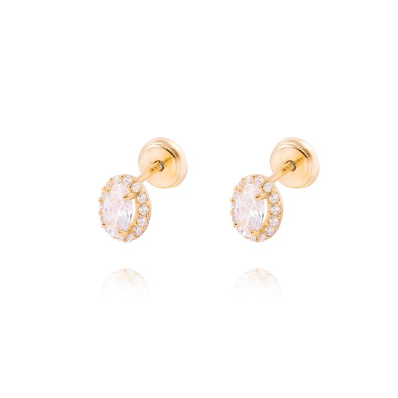 Aros de Oro de 18kt Circón grande-0