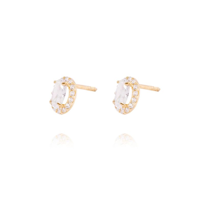 Aros de Oro de 18kt Circón grande-1