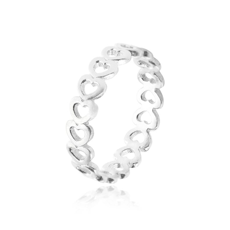 Anillo de Plata Esterlina 925 Corazón Liso 38-0