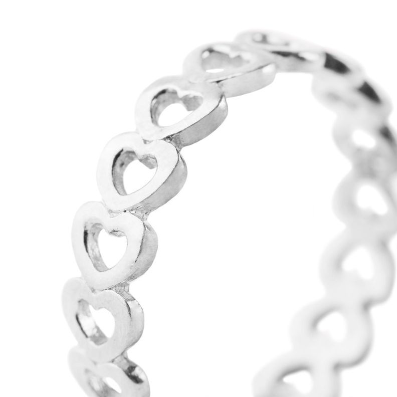Anillo de Plata Esterlina 925 Corazón Liso 38-1