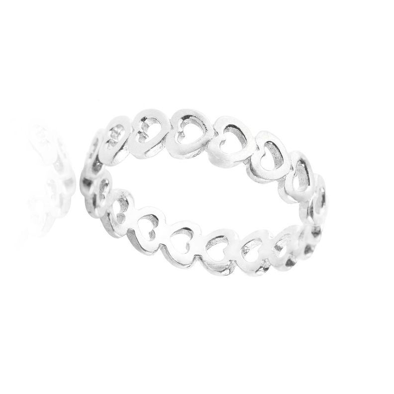 Anillo de Plata Esterlina 925 Corazón Liso 38-2