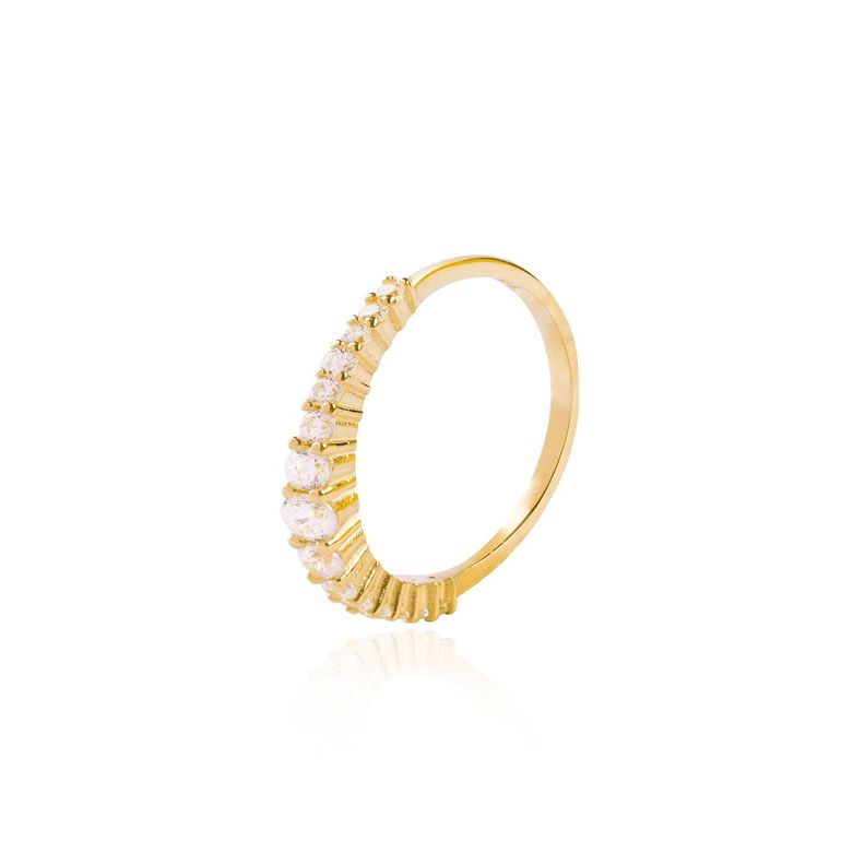 Anillo Compromiso de Oro 18Kt Media Corona Circonita-0