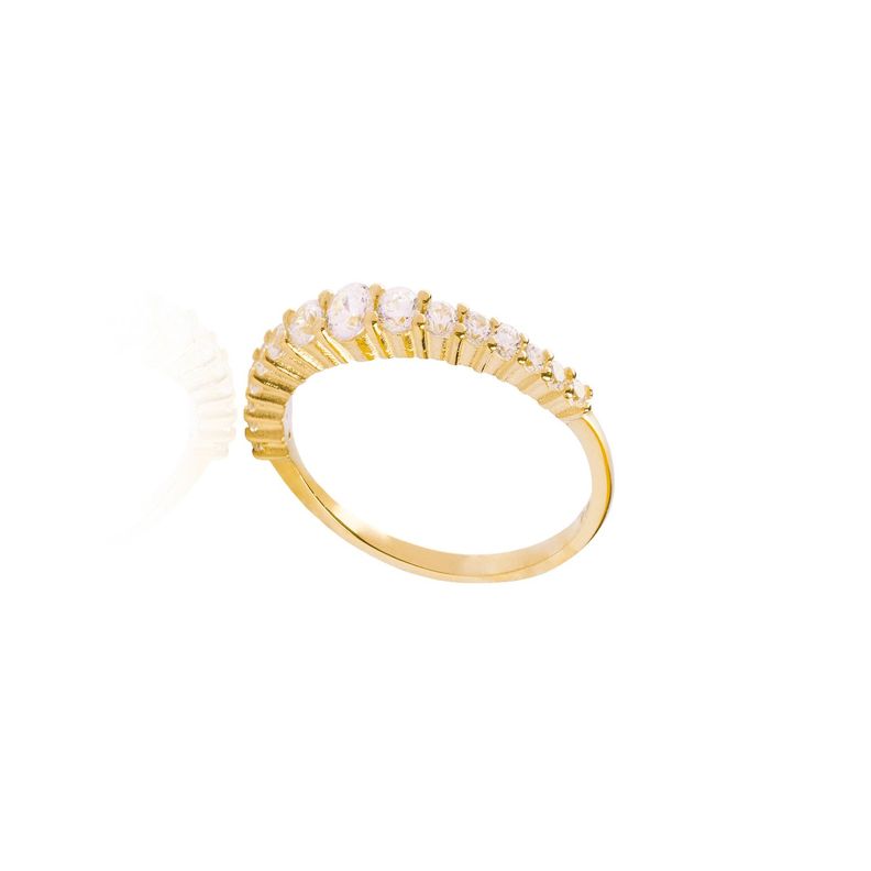 Anillo Compromiso de Oro 18Kt Media Corona Circonita-2