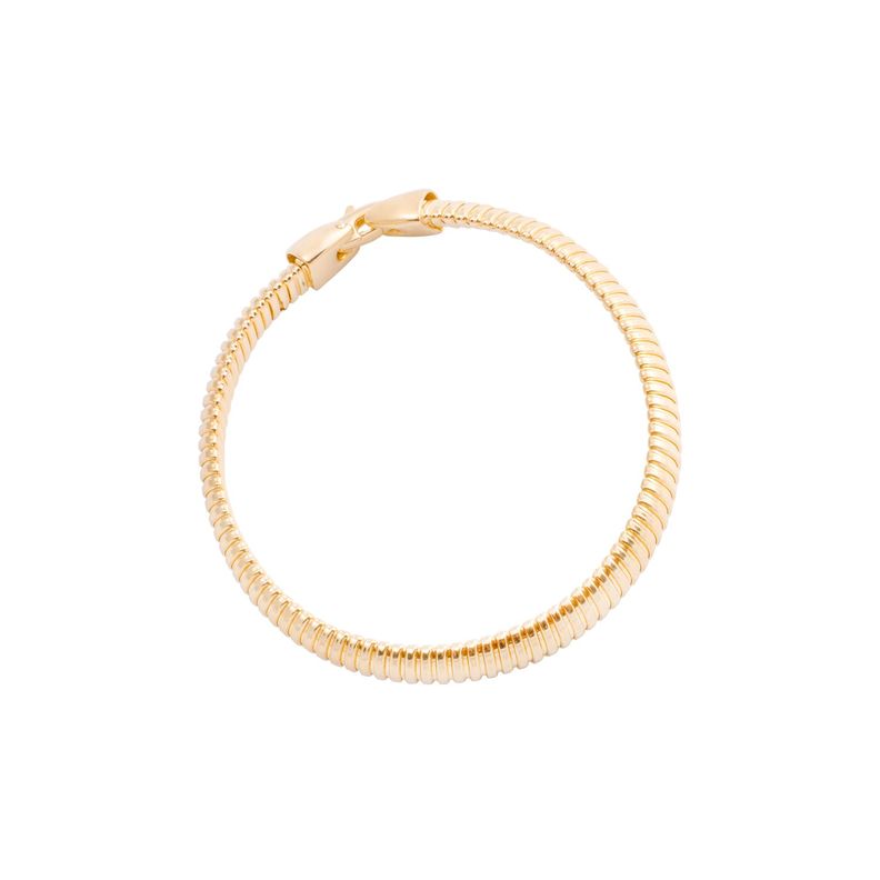 Pulsera Plata Esterlina 925 Brazalete Broche Bañado Oro 14kt-0