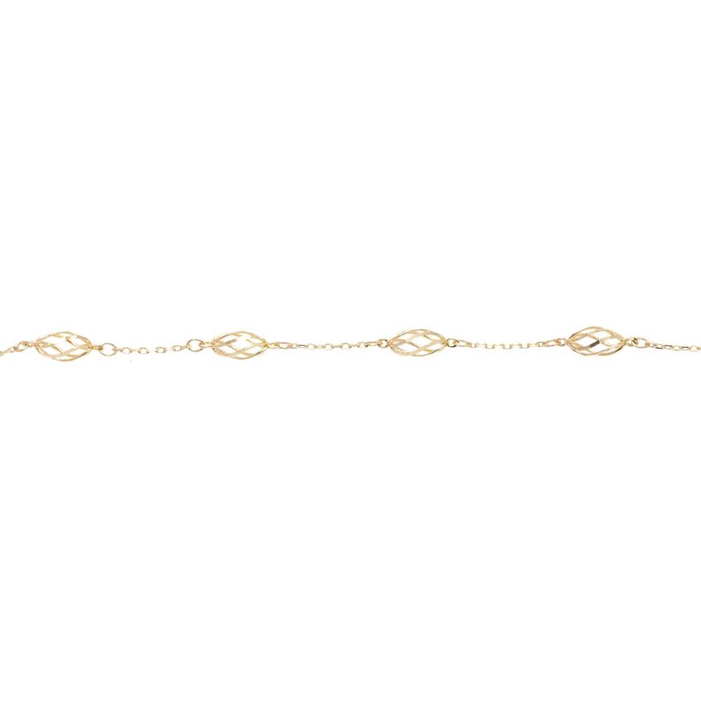 Pulsera de Oro 18kt Hojas Biceladas-1
