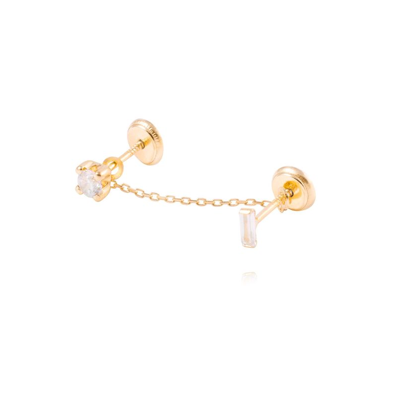 Piercing de Oro de 18kt Circón con colgante-0