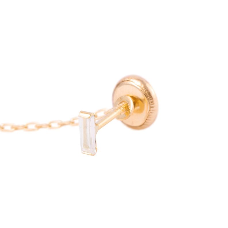 Piercing de Oro de 18kt Circón con colgante-1