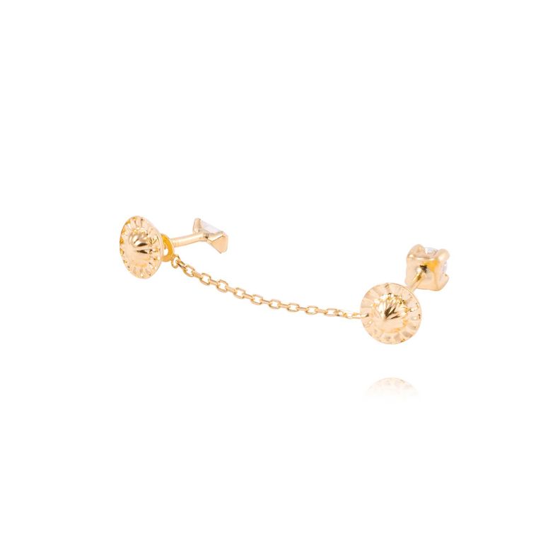 Piercing de Oro de 18kt Circón con colgante-3